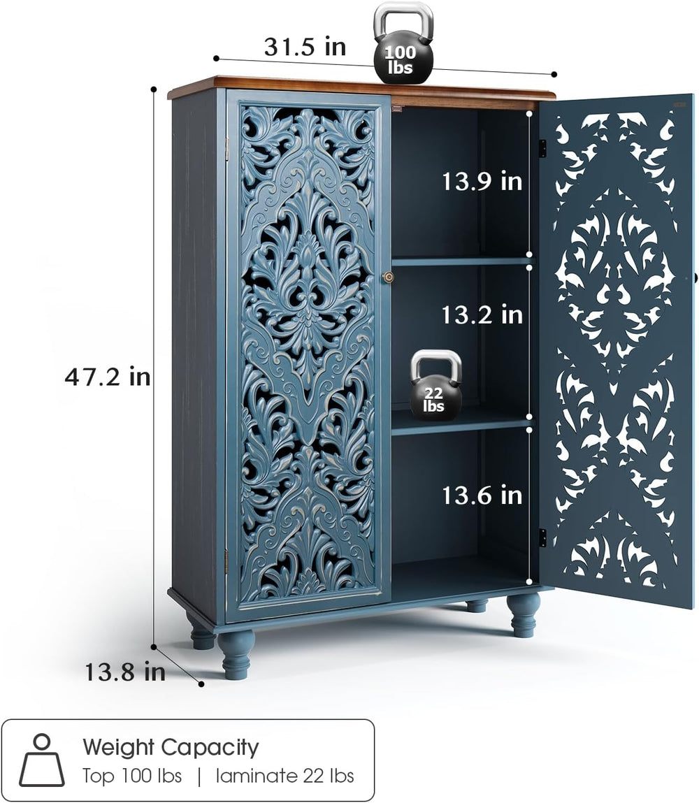 JOINICE 47" Tall Accent Cabinet with Doors & Storage for Living Room...