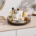 WOWBOX 9" Wood Lazy Susan Turntable Organizer for Cabinet, Pantry & Counter | Smooth 360° Rotation, Space-Saving Wooden Organizer for Spice Jars, Kitchen, Bathroom, Vanity & Tabletop