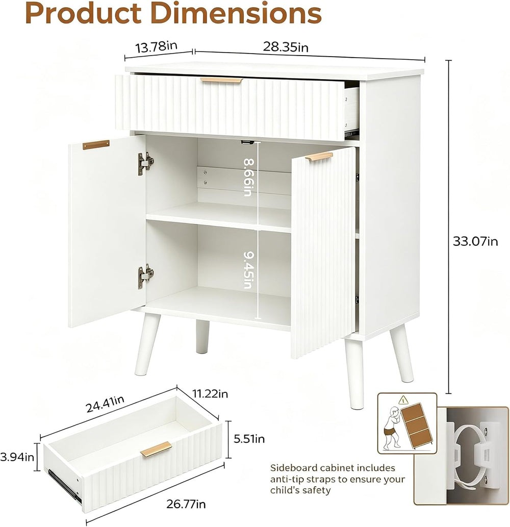 Buffet Cabinet Coffee Bar Cabinet | Size: 28.34 x 13.78 x 33.07 inch | Color:...