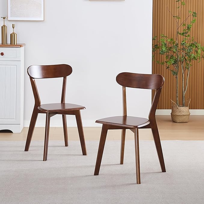 Walnut Solid Wood Louis Dining Chairs Set of 2 for Home Kitchen/Living Room/Apartment