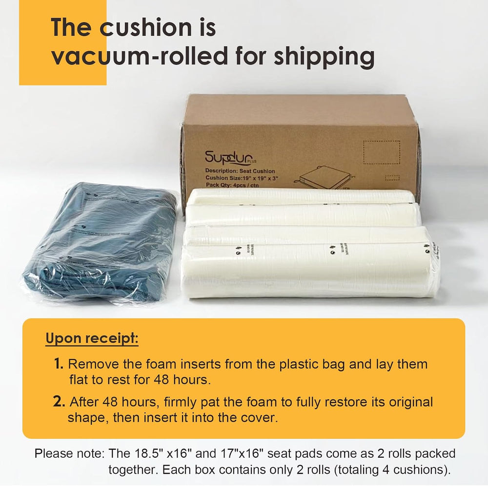 Outdoor Sunbrella Square Corner Seat Cushion, 19"x19"x3", Set ...