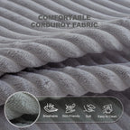 Giant Bean Bag Chair with Armrests - Oversized Cozy Seating for Adults, Corduroy Fabric & High-Resilience Foam Filling, Ideal Lounge for Living Room, Bedroom & Gaming Room (Grey)