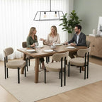 LukeAlon Chenille Dining Chairs Set of 4, Modern Curved Back Upholstered Dining Room Chairs with Black Metal Legs, Khaki