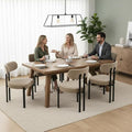 LukeAlon Chenille Dining Chairs Set of 6, Modern Curved Back Armless Kitchen Chairs with Black Metal Legs Upholstered Dining Room Chairs Reception Chairs for Living Room Office Restaurant, Khaki