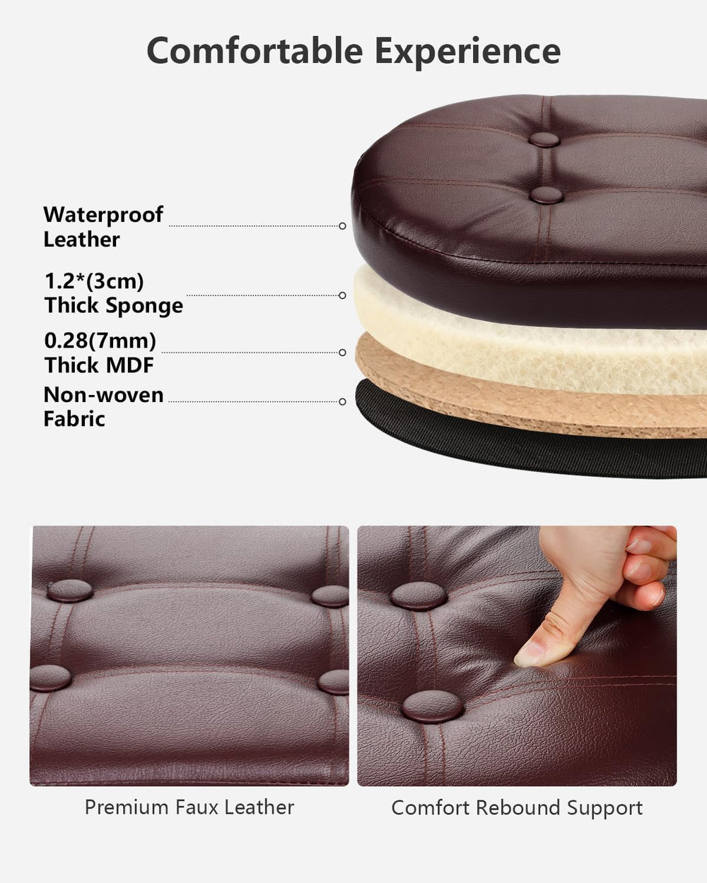 AmasSmile Storage Ottoman Bench, Foot Rest with Partitioned Storage in a Oval...