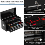 8-Drawer High Capacity Rolling Tool Box with Wheels,Rolling Tool Chest with Drawer,Tool Box on 4 Wheels with Lock, Tool Storage Cabinet Removable Portable Box for Garage Warehouse (Black)