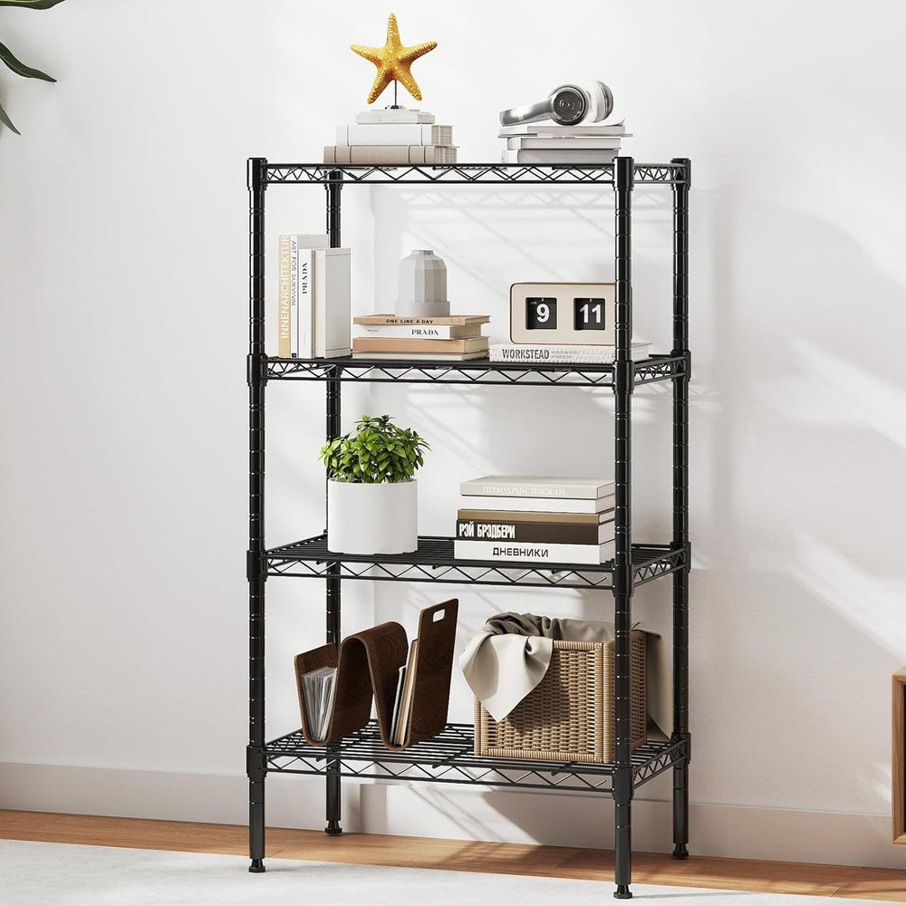 DUMOS 4-Tier Metal Wire Storage Shelves, Adjustable Standing Storage Rack She...