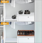 Belt organizer, 7 compartment belt holder belt hanger closet and belt organizer for drawer,belt rack, belt storage organizer, belt hangers for men and women (Acacia wood)