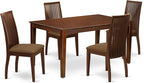 East West Furniture CAIP5-MAH-C 5 Piece Kitchen Table & Chairs Set Includes a Rectangle Dining Table and 4 Linen Fabric Dining Room Chairs, 36x60 Inch, Mahogany