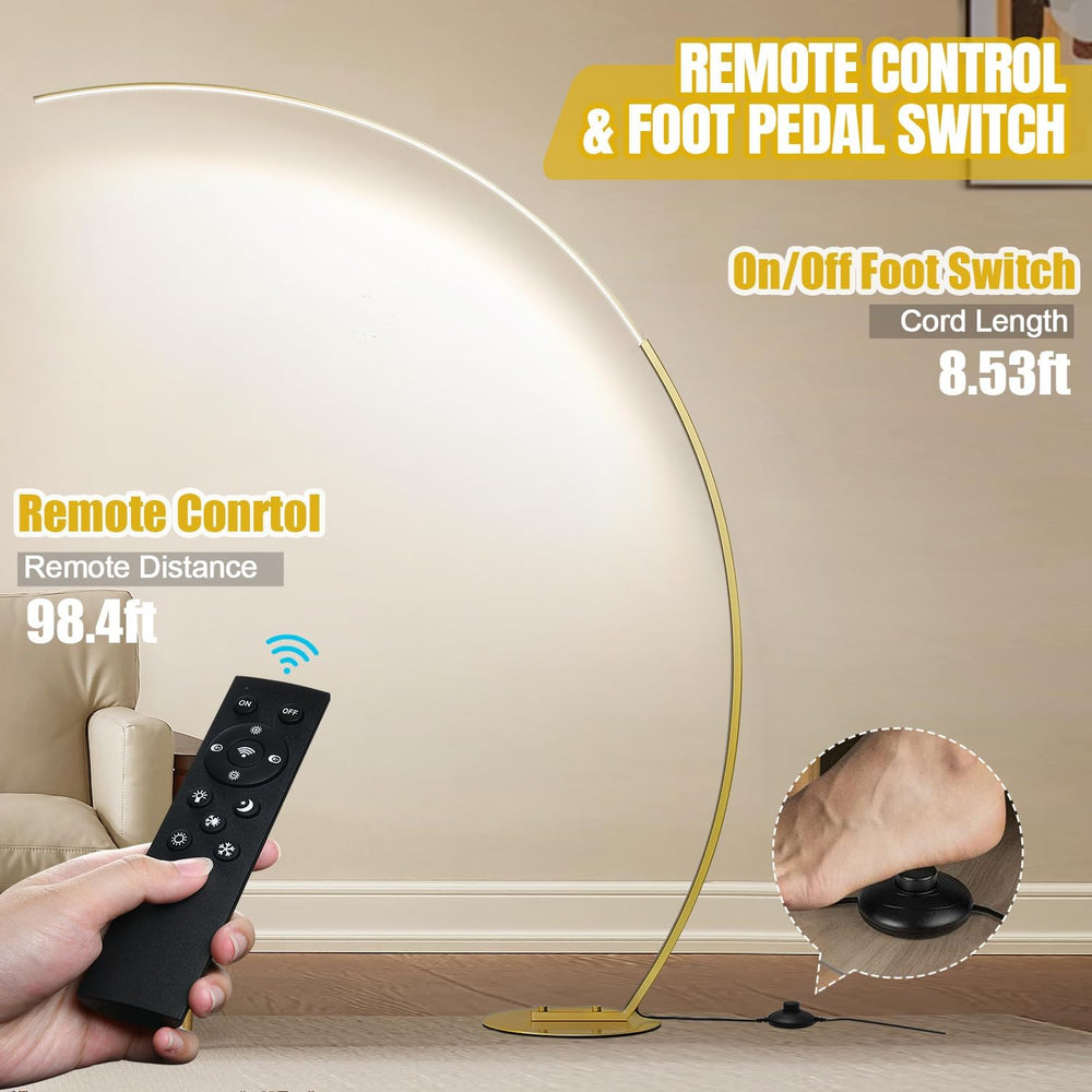 Dimmable LED Floor Lamp with 3 Color Temperatures, Ultra Bright 2000LM Gold A...