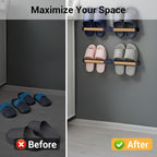 Multi-Functional Wall Mounted Storage Rack Foldable Shoe Holder for Bathroom and Entryway Space Saving Organizer(Blue)