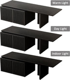 XEW Extendable TV Stand with Storage and Shelves, Wood Entertainment Center for 55+ Inch TV, Modern TV Console, Minimalist Media Console for Living Room, Bedroom-Black (Extendable: 60.6"-84.3")