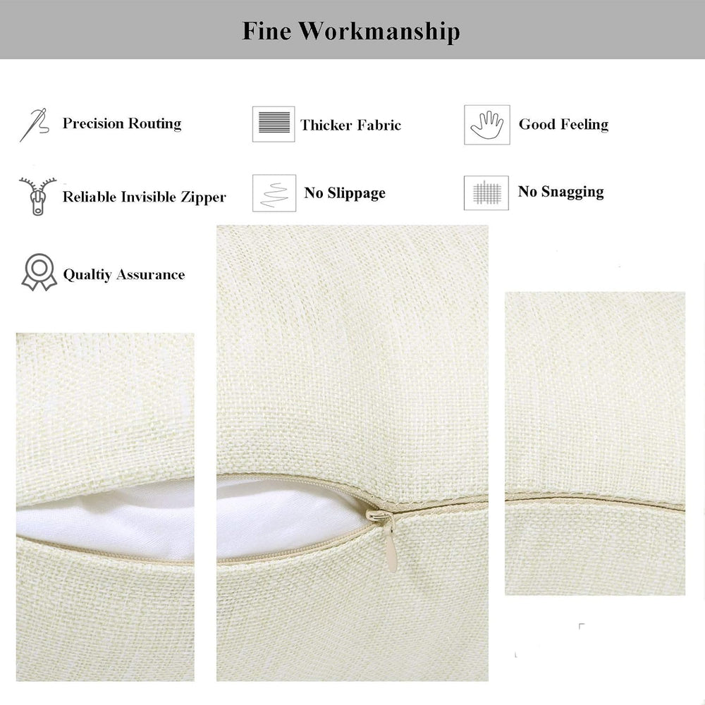Pack 8 Linen Throw Pillow Covers Set Cushion Case for Sofa Bedroom Car, Blank...