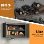 Garage Wall Cabinet,Up Flip Door Metal Wall Cabinet,Wall Mounted Metal Storage Cabinets with Doors and Adjustable Shelf for Garage,Utility Room and Basement