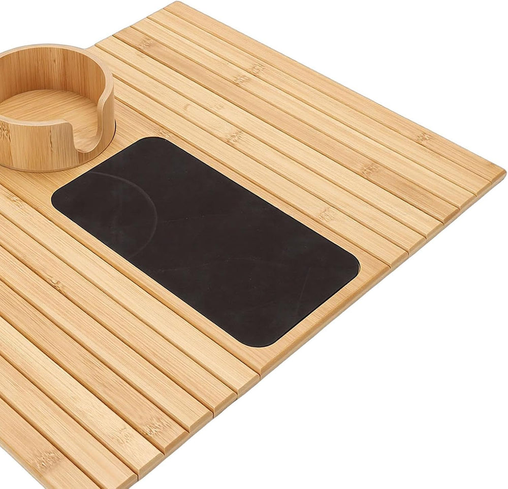 Cryfokt Couch Armrest Table, Anti Slip Couch Arm Tray with Cup Holder, Space ...