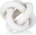 Yalikop 3 Link Wood Knot Decor Rustic Home Décor Accents Hand Carved Coffee Table Decoration, Boho Chain Link Decoration, Modern Shelf, Rustic Objects for Home Living Room Bedroom(White)