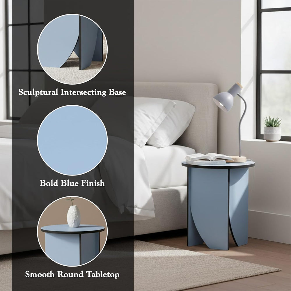 Kings Brand Furniture Zoe Modern Round End Table – Wooden Accent Side Table f...