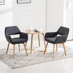 Mid Century Modern Dining Chairs Set of 2 & 4 & 6 Comfy Accent Chair Upholstered Fabric Kitchen Dining Living Room Chairs for Bedrooms Waiting Room Home Arm Desk Chair No Wheels (Charcoal, 2)