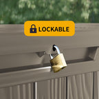 270 Gallon Outdoor Storage Box Waterproof Lockable Resin Deck Box Large, Patio Storage Bin for Pool Accessories Cushion Furniture, Garden Tools, UV-Resistant Outside Delivery Grey
