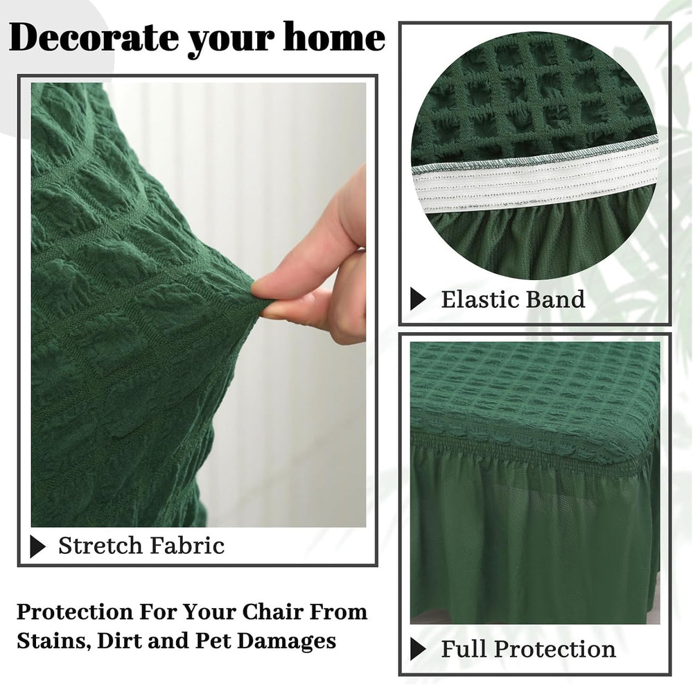 Rakila Stretch Washable Chair Covers for Dining Room Set of 6 Removable Chair...