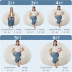 HABUTWAY Adults Bean Bag Chair, Teardrop Beanbag with Memory Foam Filled | Bean Bag Sofa With Removable Cover, Cozy Boneless Chair with Handle for Living Room, Bedroom (Checkerboard White 4FT)