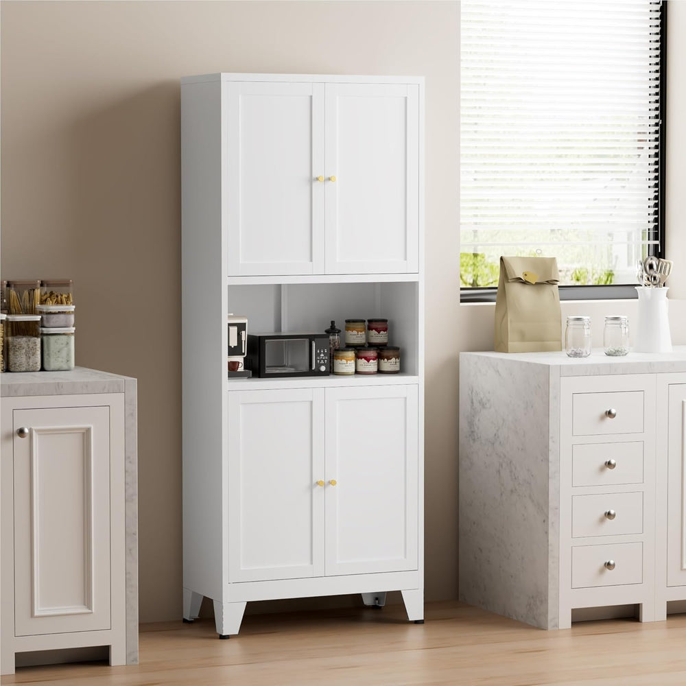 COFaR 69" Tall Modern Kitchen Pantry,Metal Storage Cabinet with Adjustab...