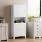 COFaR 69" Tall Modern Kitchen Pantry,Metal Storage Cabinet with Adjustable Shelves,Pantry Cabinet with 6-Tier,Freestanding Cupboard for Kitchen,Dining Room,Living Room,Bathroom,White