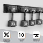Garden Tool Storage Rack, Outdoor Power Tools Hangers for Garage Wall Organization with 6 assorted Multi-Purpose Hooks, Organizer Holders for Landscaping Equipment, Folding Chairs, Ladders etc.