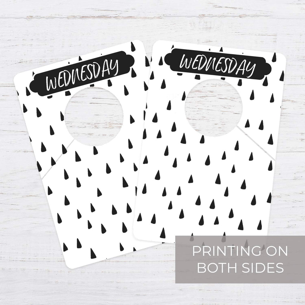 Day Of The Week Closet Dividers/Closet Organizer for Weekly Planning/Modern Clothing Divider Tags/School Morning Organization