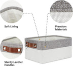 DULLEMELO Storage Baskets Bins for Organizing, Small Fabric Baskets for Shelves, Closets, Nursery, Home, Office, Empty Gift Baskets (6-Pack, Grey&White)