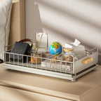 Under Sink Organizer, Single Tier Metal Pull Out Sliding Drawer Shelf for Kitchen Bathroom Cabinet Storage, Sturdy Rack – Gray