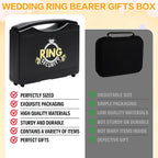 Ring Security Wedding Ring Bearer Aluminum Briefcase-Padded Slits Holder Ring Bearer Gifts Security Box for Proposal Ceremony Wedding Day,Security Badge Props for Boys Kid