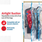 Spacesaver Hanging Vacuum Storage Bags (Pack of 4) - Vacuum Sealer Bags, Closet Organizer, Sealed Storage, Space Bag - Blanket, Bedding, Garment, Clothing, Dress, Suit, Long Coat, Jacket
