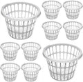 10-Pack Round White Plastic Laundry Basket, Suitable for Use in Bathrooms, Laundry Rooms, Bedrooms and Dormitories, Lightweight and Durable.