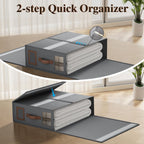 4 Pack Foldable Bed Sheets Set Organizers and Storage(King & Queen Size),Linen Fabric Closet Organizers with Window,Folding Bedding Storage Box for Bedsheets and Pillow Cube Organizer-Gray
