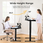 COMHOMA Electric Standing Desk with Drawers, 55 x 24 Inch Sit Stand up Desk with Monitor Stand, Laptop Stand, Height Adjustable Home Office Computer Desks with Memory Preset Controller (Ebony Black)