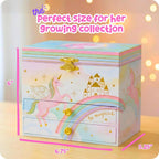 Giggle & Honey Musical Unicorn Jewelry Box for Girls - Kids Music Box with Spinning Unicorn, Unicorn Birthday Gifts for Little Girls, Jewelry Boxes, 6.8 x 5.3 x 6 in - Ages 3-10
