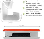No-Screw Under Desk Cable Management Tray - Self-Adhesive Installation, Cord Management, Cable Tray, Under Desk Wire Organizer - White Single Tray