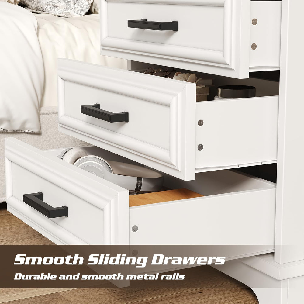 knoworld 24 Inch Wide Farmhouse Nightstands Set of 2 with Charging Station, W...