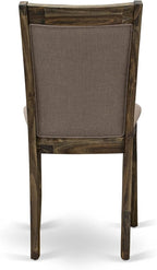 East West Furniture X727MZ748-6 6 Piece Dining Table Set Contains a Rectangle Kitchen Table with X-Legs and 4 Coffee Linen Fabric Upholstered Chairs with a Bench, 40x72 Inch, Multi-Color