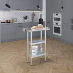 AmGood Stainless Steel Work Table with 2 Shelves | NSF | Metal Utility Table (24" Long x 14" Deep)