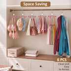 6-Pack 360° Swivel Hoodie & Purse Organizer with Cedar Balls, Multi-Purpose Closet Storage Hanger for Hoodies, Bags, Scarves, Hats, Space Saving, Anti-Slip, Ideal for Dorm, Apartment & Travel