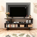 Lightdot TV Stand for TVs up to 45'', Modern Entertainment Center with 3 Open Storage Large Capacity for Collection,Media Console Table for Living Room/Entrance/Sofa Cabinet,Easy Assembly-Grey Oak