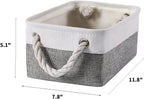 combocube 11.8 x 7.8 x 5.1 Inch Fabric Storage Bins for Shelves, Linen Storage Organizer Storage Basket with Ropes for Laundry, Home, Closet, Office, Clothes, Toys Organizer