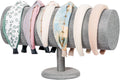 Coward T-Bar Beige Headband Holder Organizer,Hairband Display Stand,Hairband Storage Rack for Girls And Women (detachable gray linen)