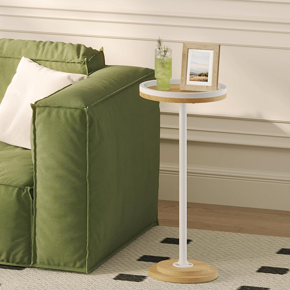 HOOBRO Small Round Side Table, Drink Table, Coffee Martini Table with Pedesta...