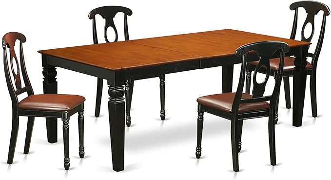 East West Furniture LGKE5-BCH-LC 5 Piece Dinette Set for 4 Includes a Rectang...