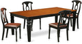 East West Furniture LGKE5-BCH-LC 5 Piece Dinette Set for 4 Includes a Rectangle Dining Room Table with Butterfly Leaf and 4 Faux Leather Kitchen Dining Chairs, 42x84 Inch, Black & Cherry