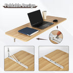 Wall Mounted Folding Table 47.2”L x 19.7”W, Laundry Folding Table with Heavy Duty Metal Collapsible Shelf Brackets, Wall Mounted Desk Fold Down for Small Spaces, Wood Color