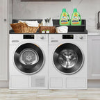 Royxen Laundry Countertop with 2-Tier Shelf Universal Fit, Washer and Dryer Countertop with Storage Space, Shelf Height 11.5 Inches, Solid Wood Core, Black